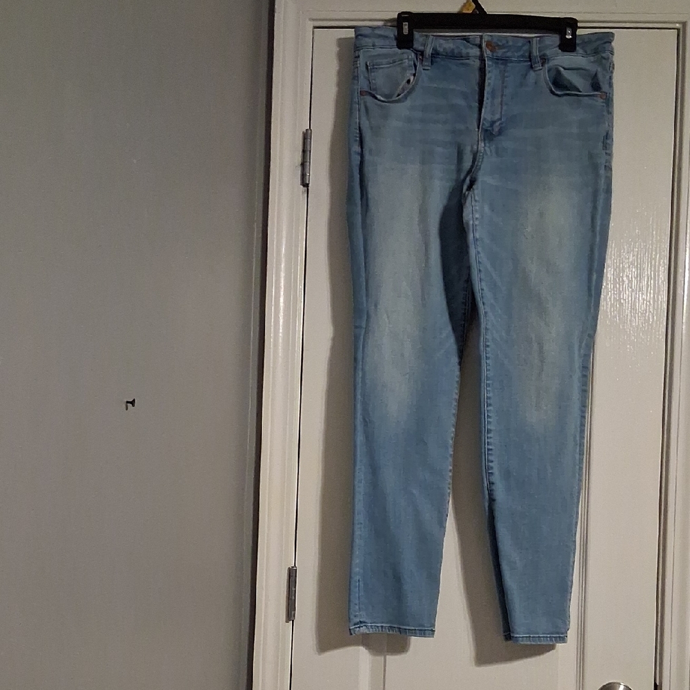 Women American Eagle Outfitters Light Blue Slim Jeans
